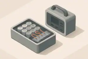 Isometric illustration of battery cells inside module