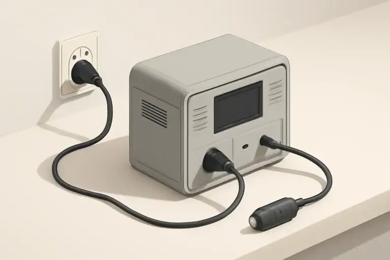 Isometric illustration of power station charging