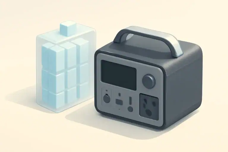 Isometric illustration of portable power station and internal battery cells