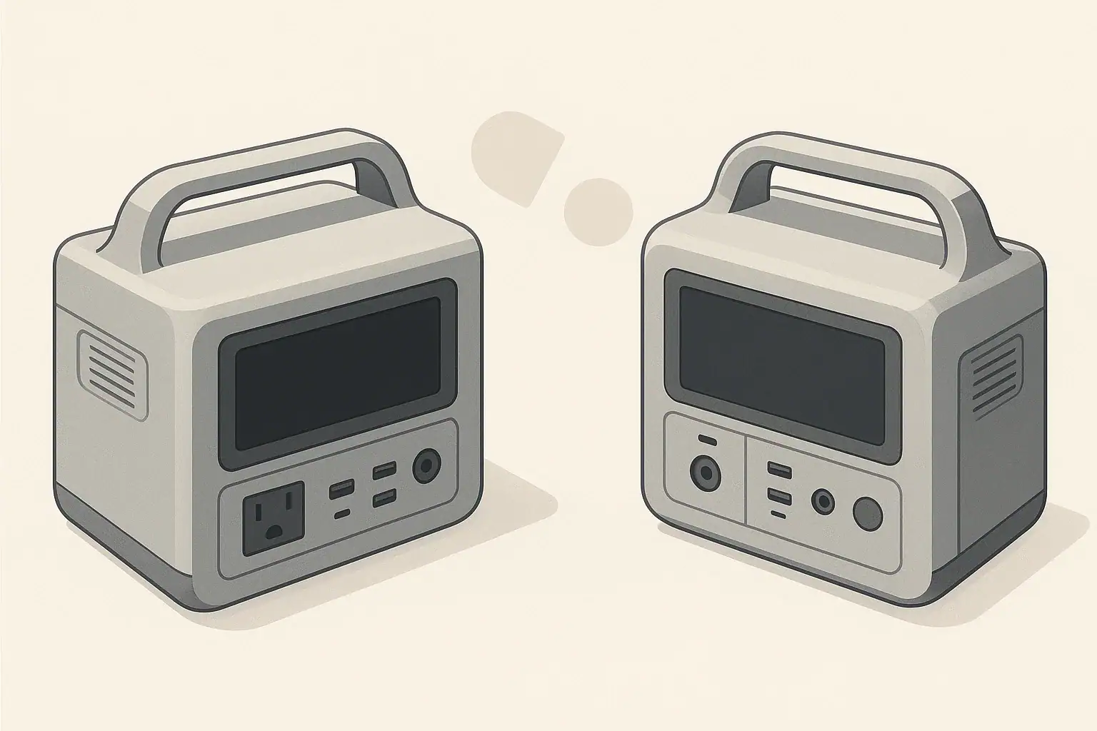 Two portable power stations shown side by side for comparison