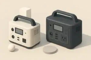 Two portable power stations in a neutral comparison scene