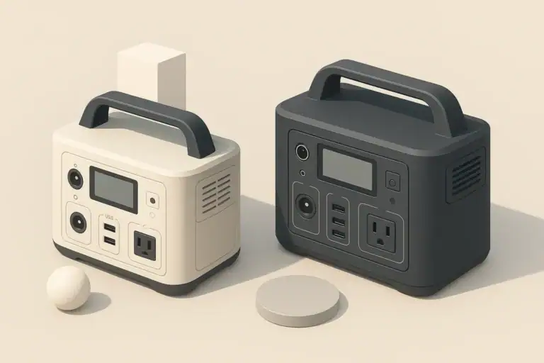 Two portable power stations in a neutral comparison scene