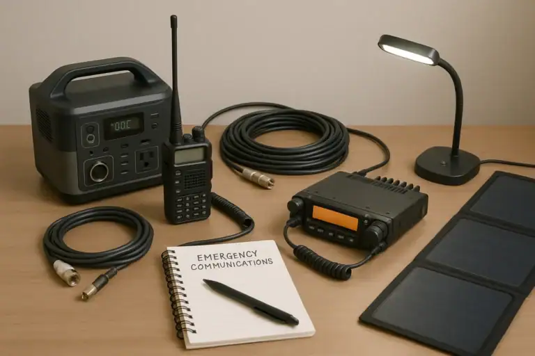 Portable power station powering amateur radio emergency communications equipment