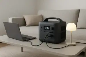 Portable power station used safely indoors with proper clearance