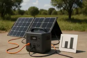 Solar extension cable gauge selection for a portable power station and solar panels