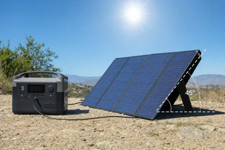 Best solar panel angle for charging a portable power station