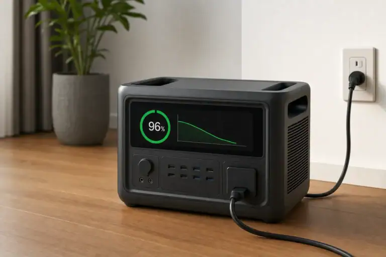 Portable power station charging more slowly as the battery approaches 100 percent